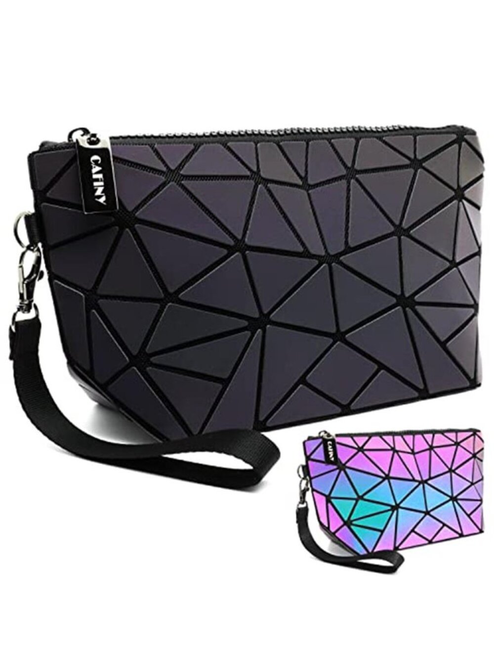 1 Piece Holographic Makeup Bag Small Clutch Purses Women Daily Use pouch bags